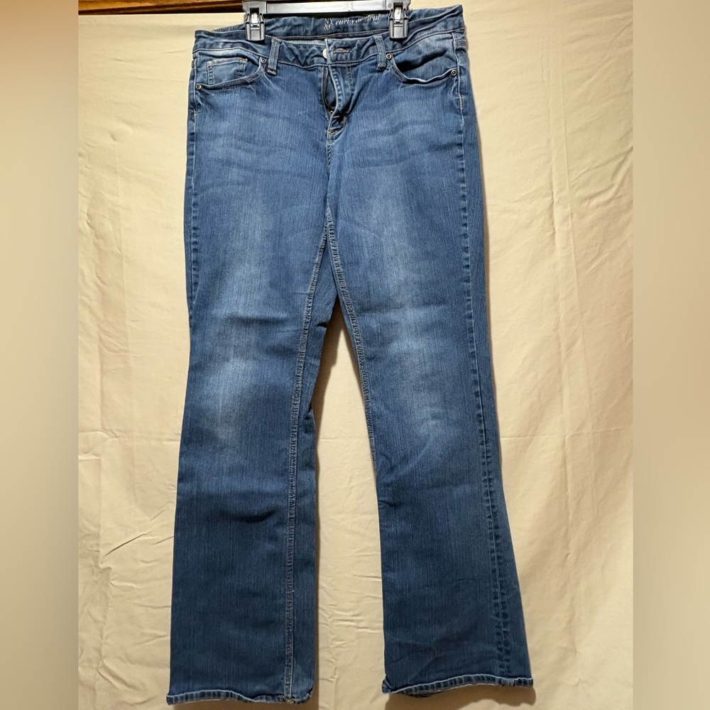 New York & Company Women's Blue Flare Jeans